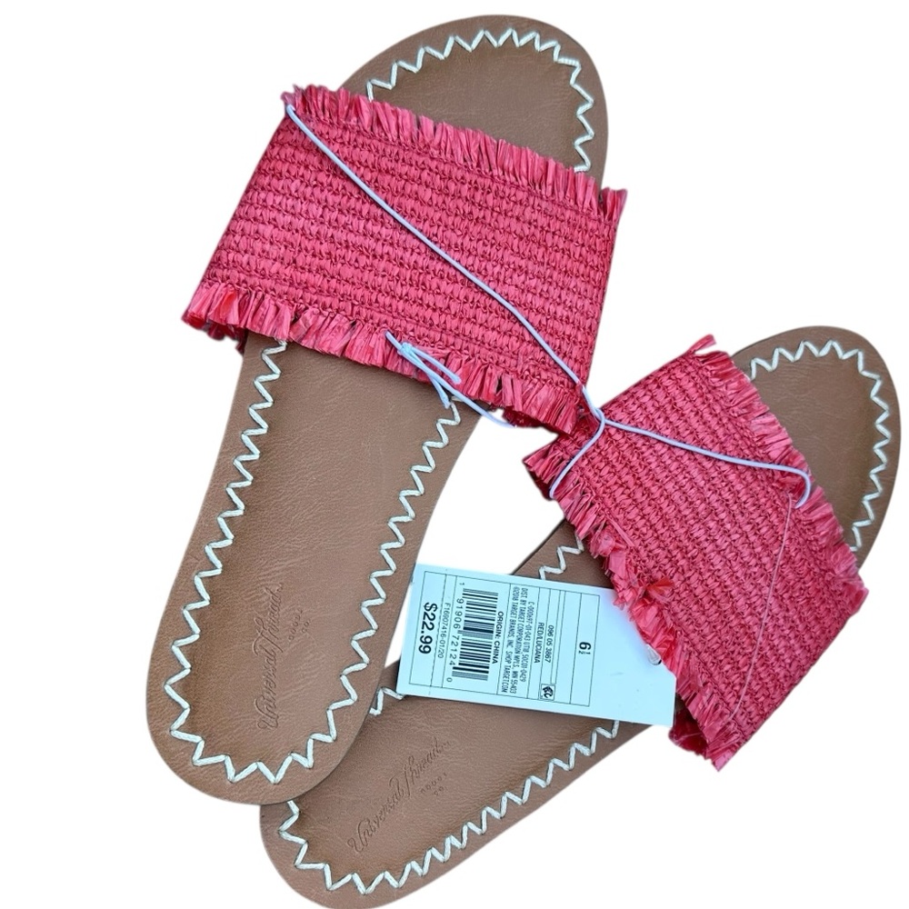 Universal Thread Luciana Woven Slide sandals coral new‎ with tags